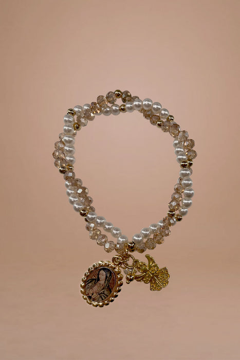Double Twisted Bracelet w/pearls